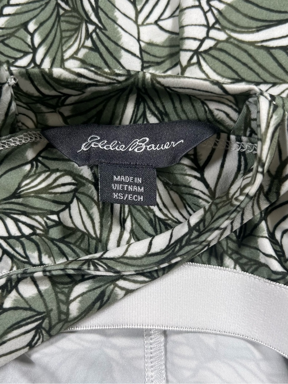Eddie Bauer Harmony Active Dress Moisture Wick Built-In Bra Green Palm Print XS - Picture 7 of 11